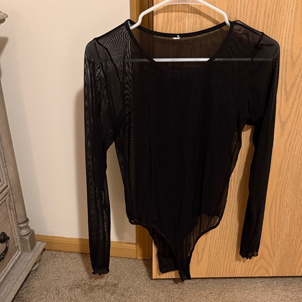 Forever 21 Black Mesh Bodysuit